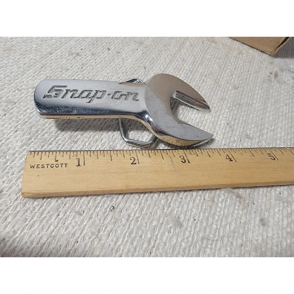 Vintage Snap-on Tools Wrench Belt Buckle Chrome Solid Brass SPP-639 Made in USA